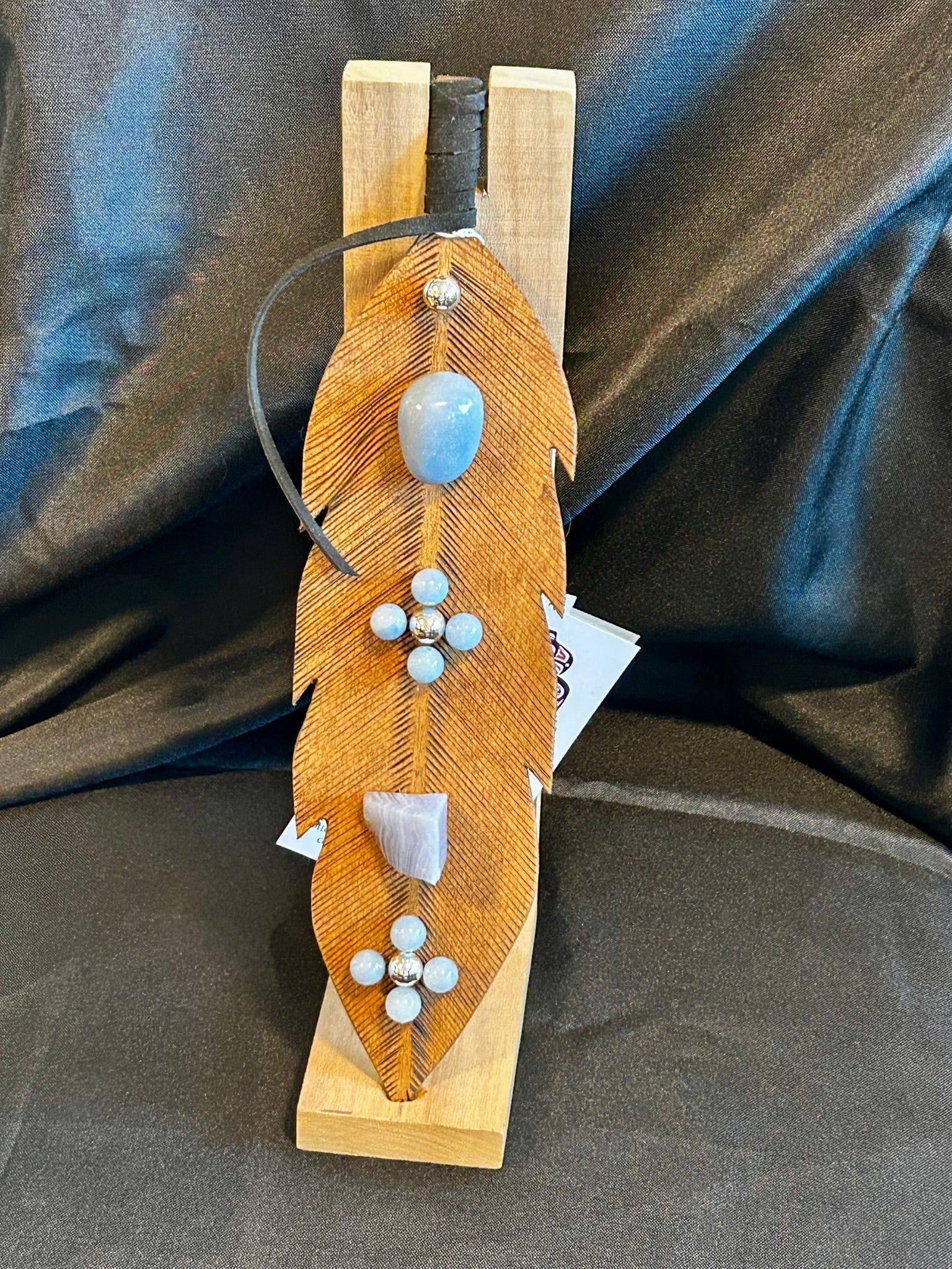 Blue Lace Chalcedony Spirit Feather