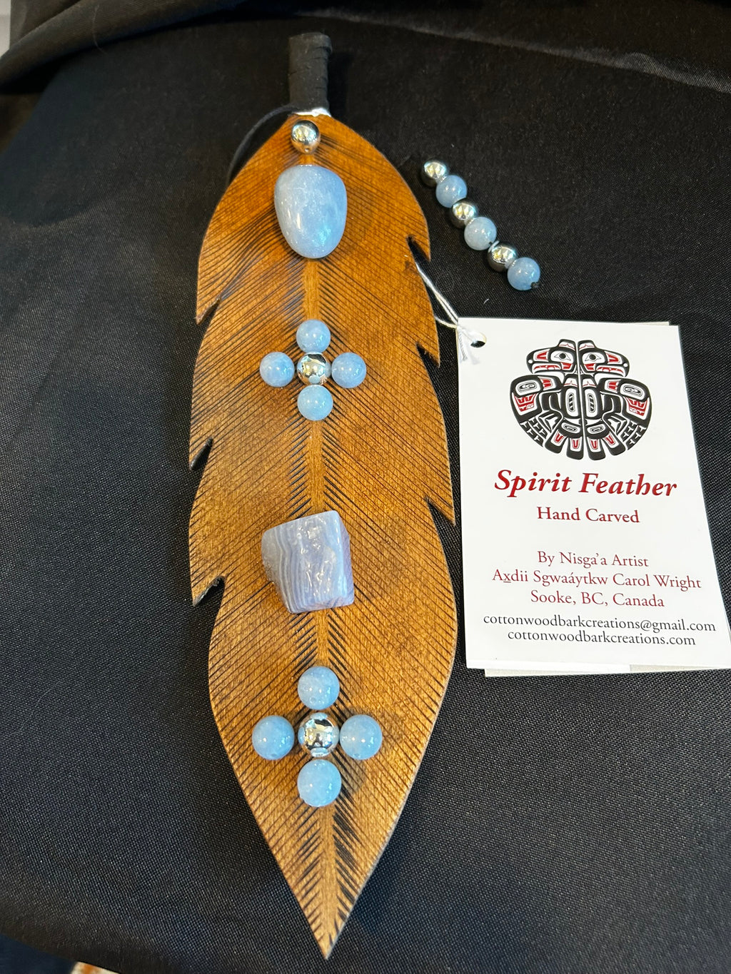 Blue Lace Chalcedony Spirit Feather