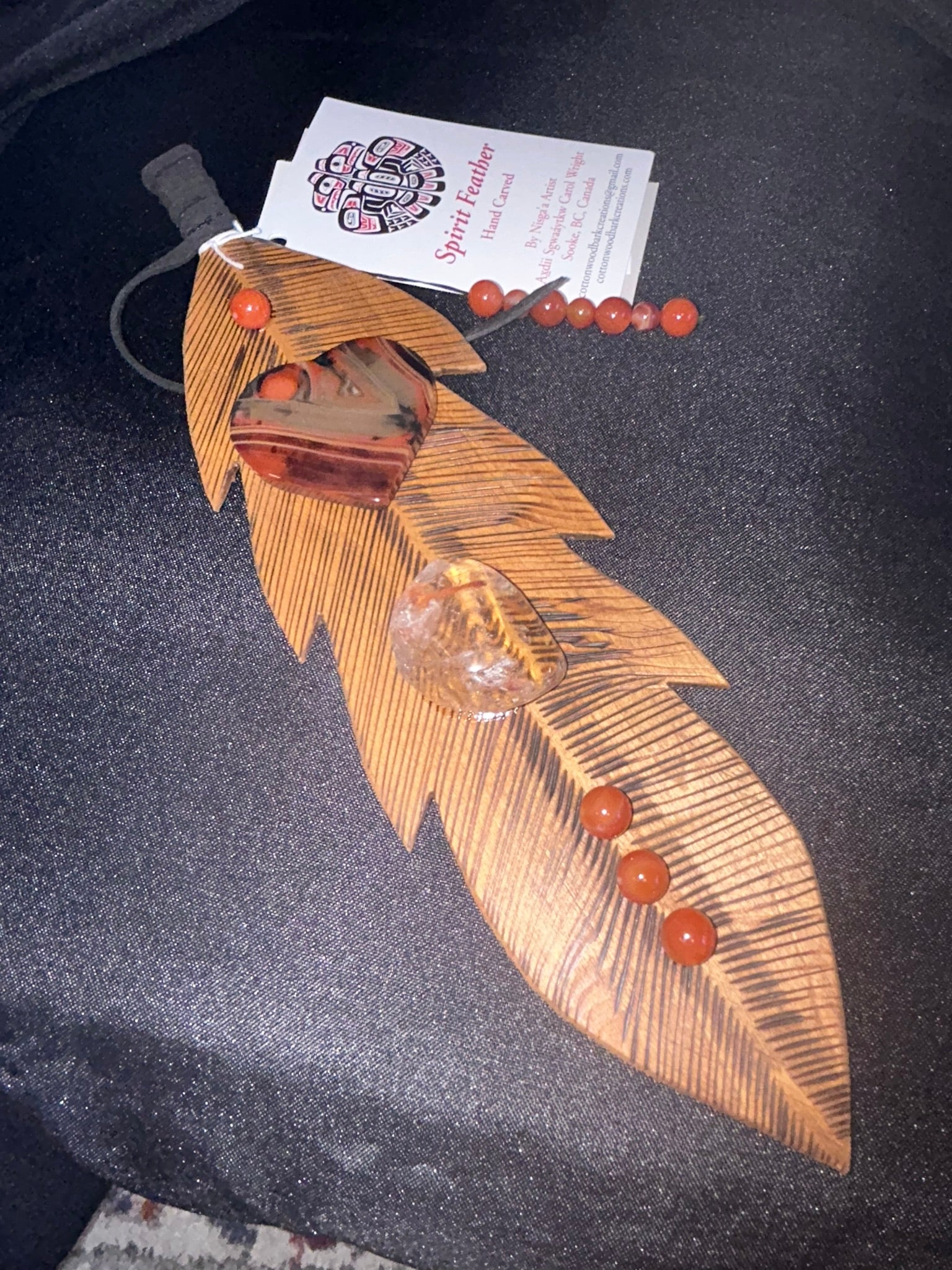 Heart Agate Spirit Feather