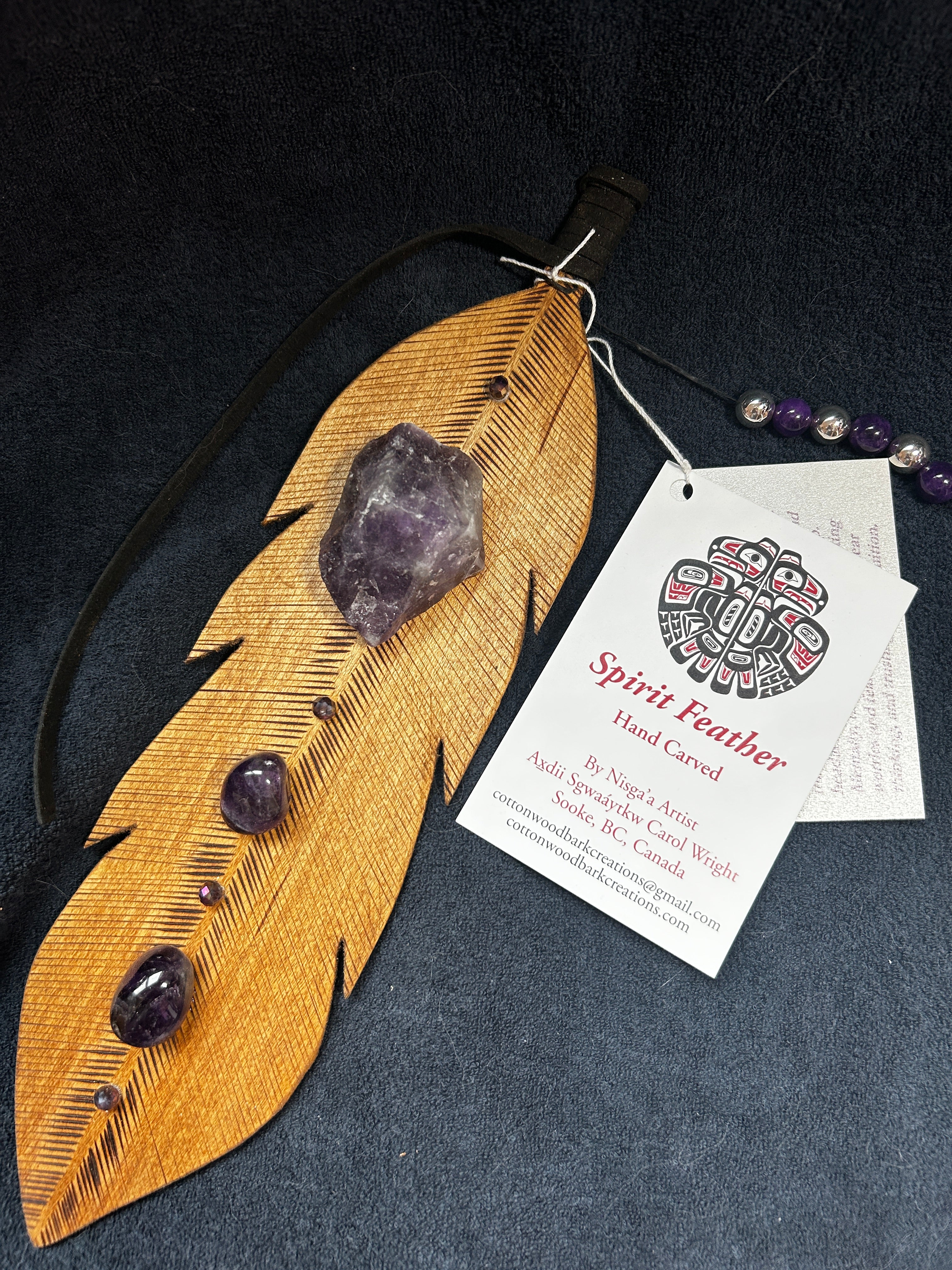 Spirit Feather - Raw Amethyst