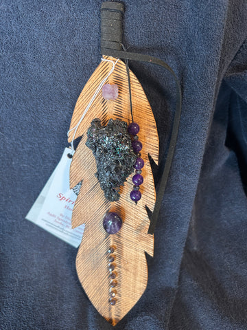 Spirit Feather - Moissanite & Amethyst