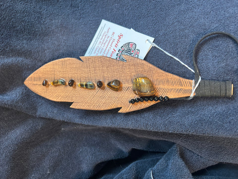 Spirit Feather - Tigers Eye (small)