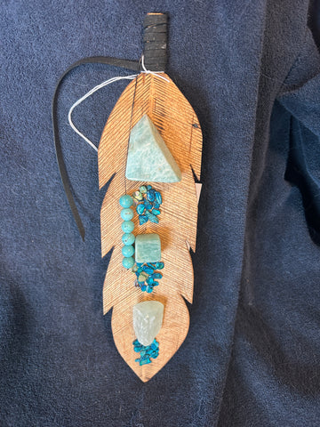 Spirit Feather - Amazonite & Calcite
