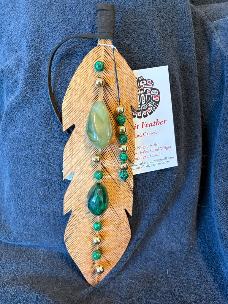 Spirit Feather - Agate & Malachite
