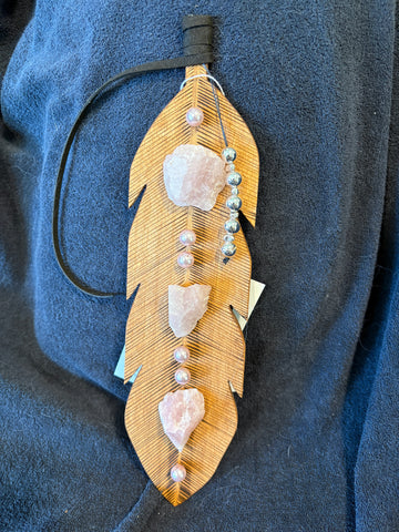 Spirit Feather - Rose Quartz